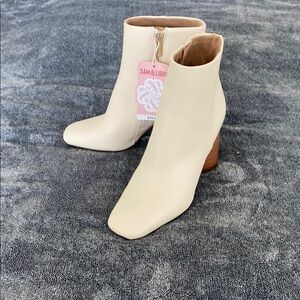Sam & Libby Cream Ankle Boots